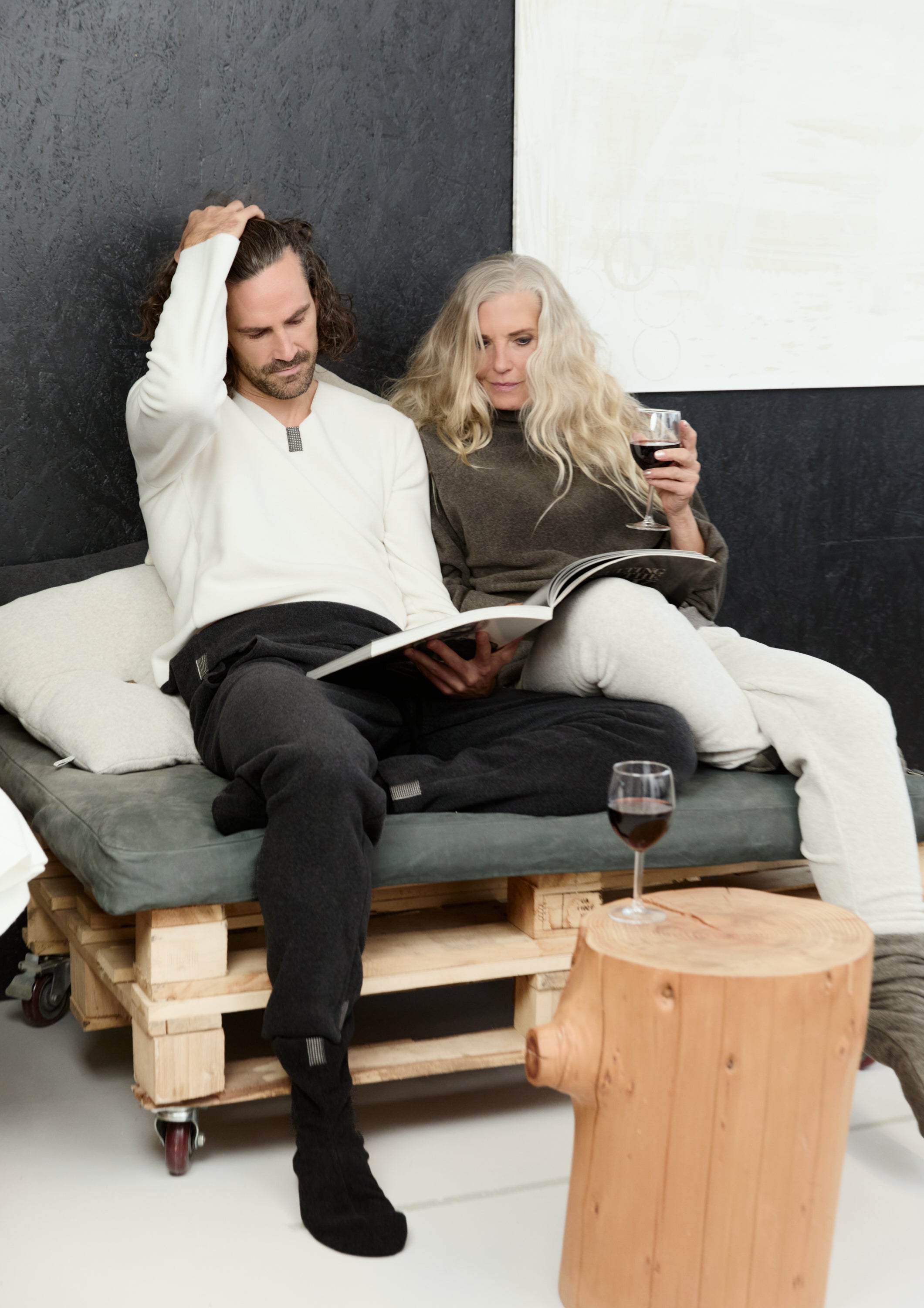 CARL BY STEFFENSEN COPENHAGEN ONE SIZE BLUSE MÆND - 1013C BLOUSES & SWEATERS OFF WHITE/SOFT BLACK 454