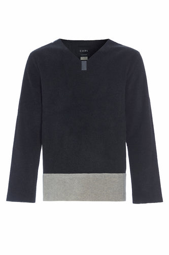CARL BY STEFFENSEN COPENHAGEN ONE SIZE BLUSE MÆND - 1013C BLOUSES & SWEATERS SOFT BLACK/SAND 452