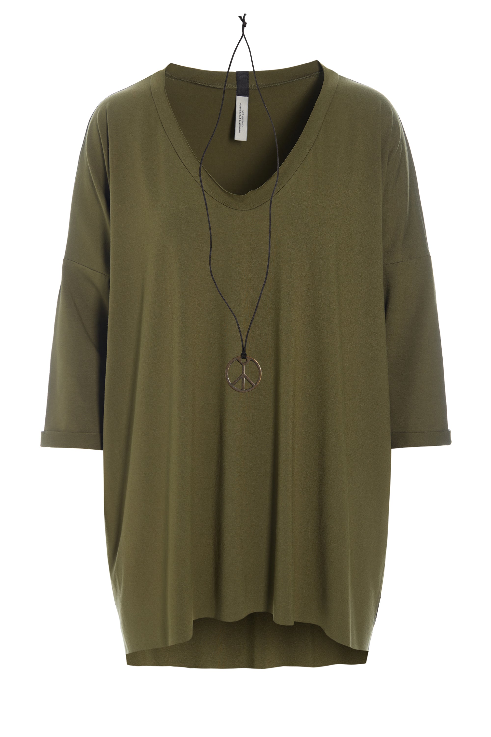 HENRIETTE STEFFENSEN COPENHAGEN OVERSIZED BLUSE V-HALS - 96078 BLUSER MOSS 611