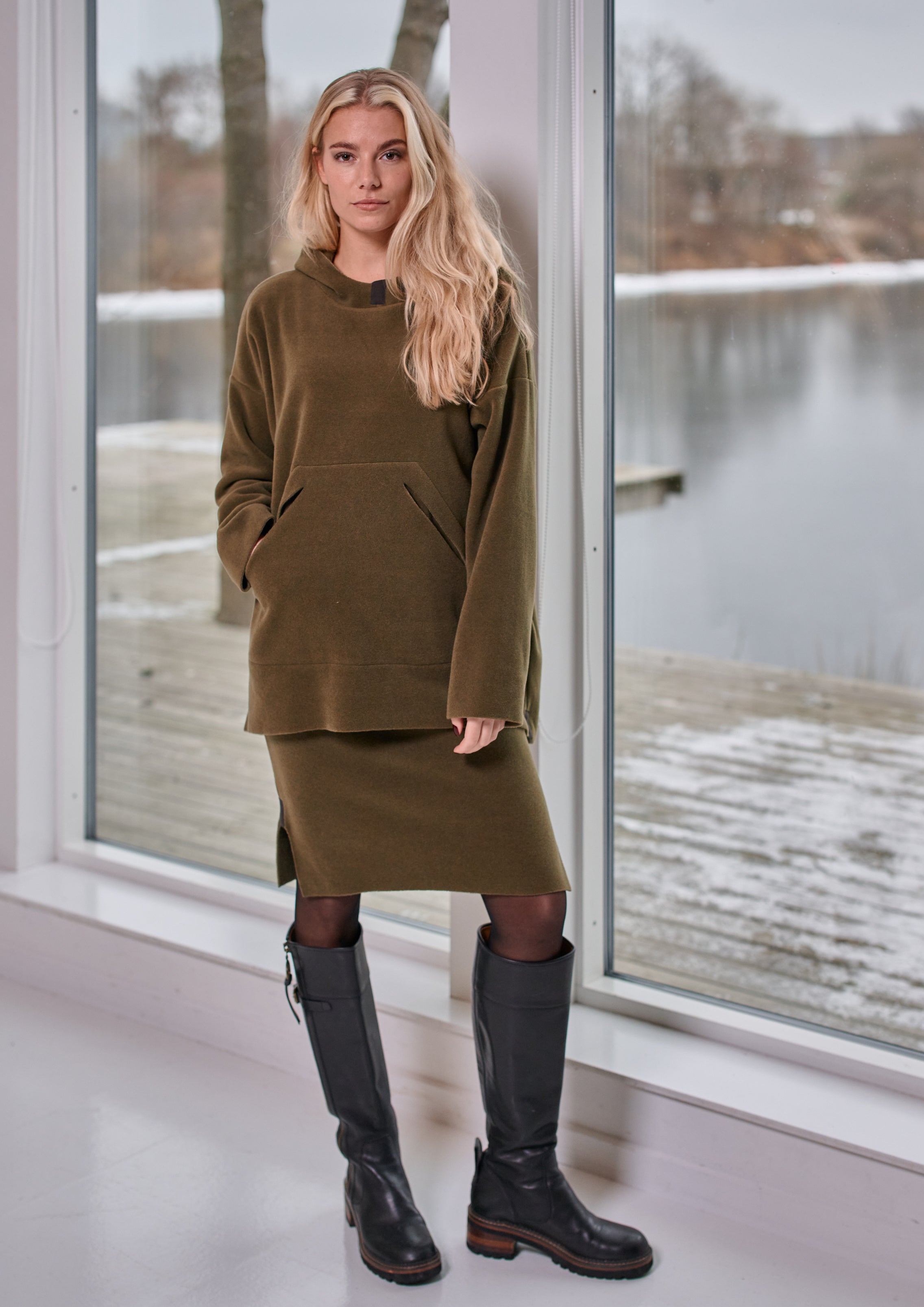 HENRIETTE STEFFENSEN COPENHAGEN OVERSIZE HÆTTETRØJE - 7160 HOODIES MOSS 611