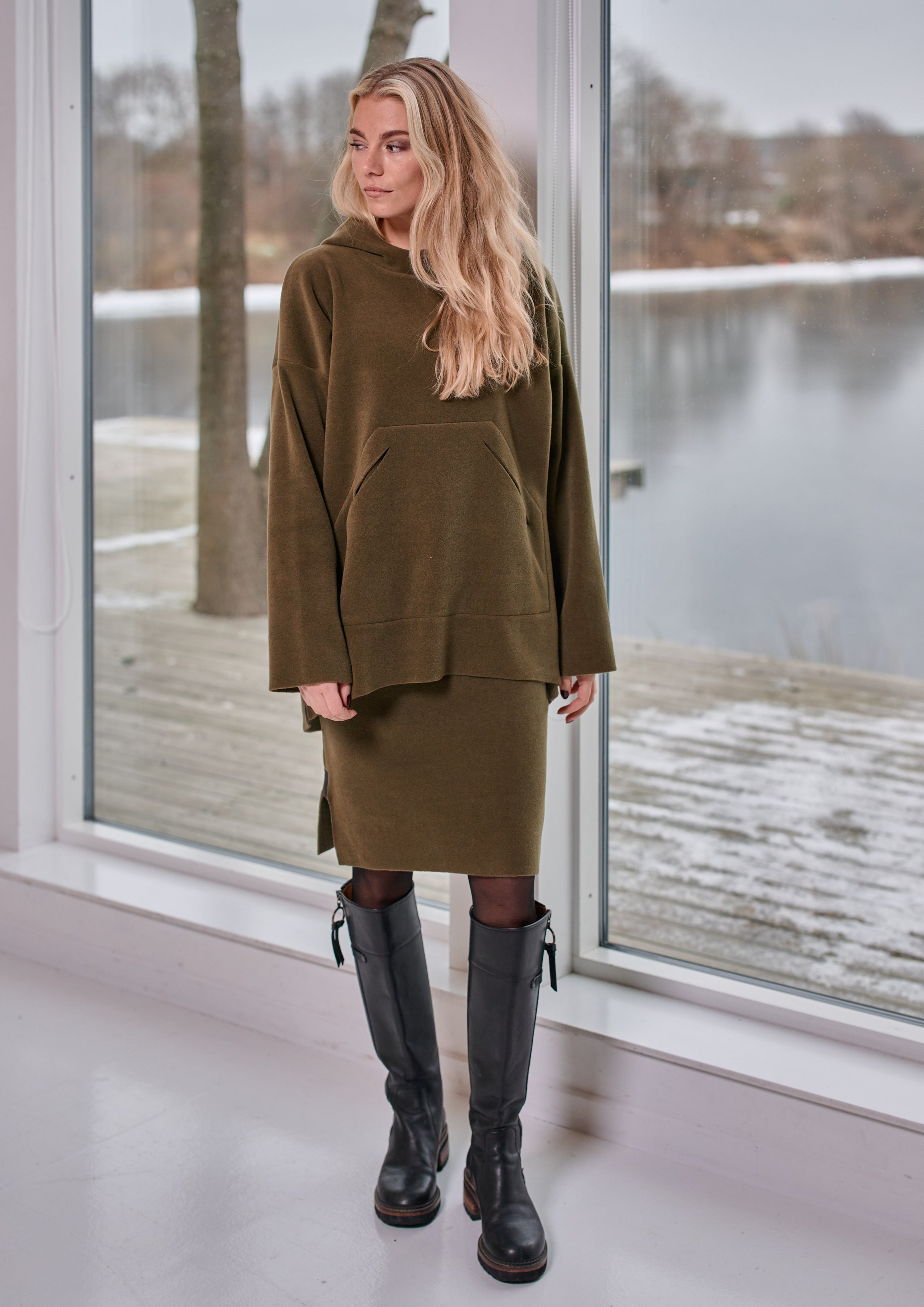 HENRIETTE STEFFENSEN COPENHAGEN OVERSIZE HÆTTETRØJE - 7160 HOODIES MOSS 611