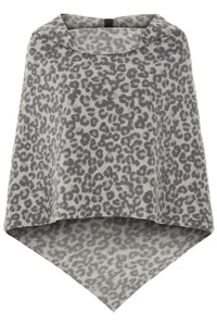 PONCHO - 4026P - LEOPARD grey