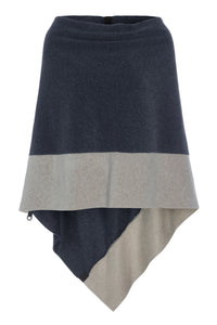 PONCHO 2 FARVET - 4068 - DEEP BLUE/SAND