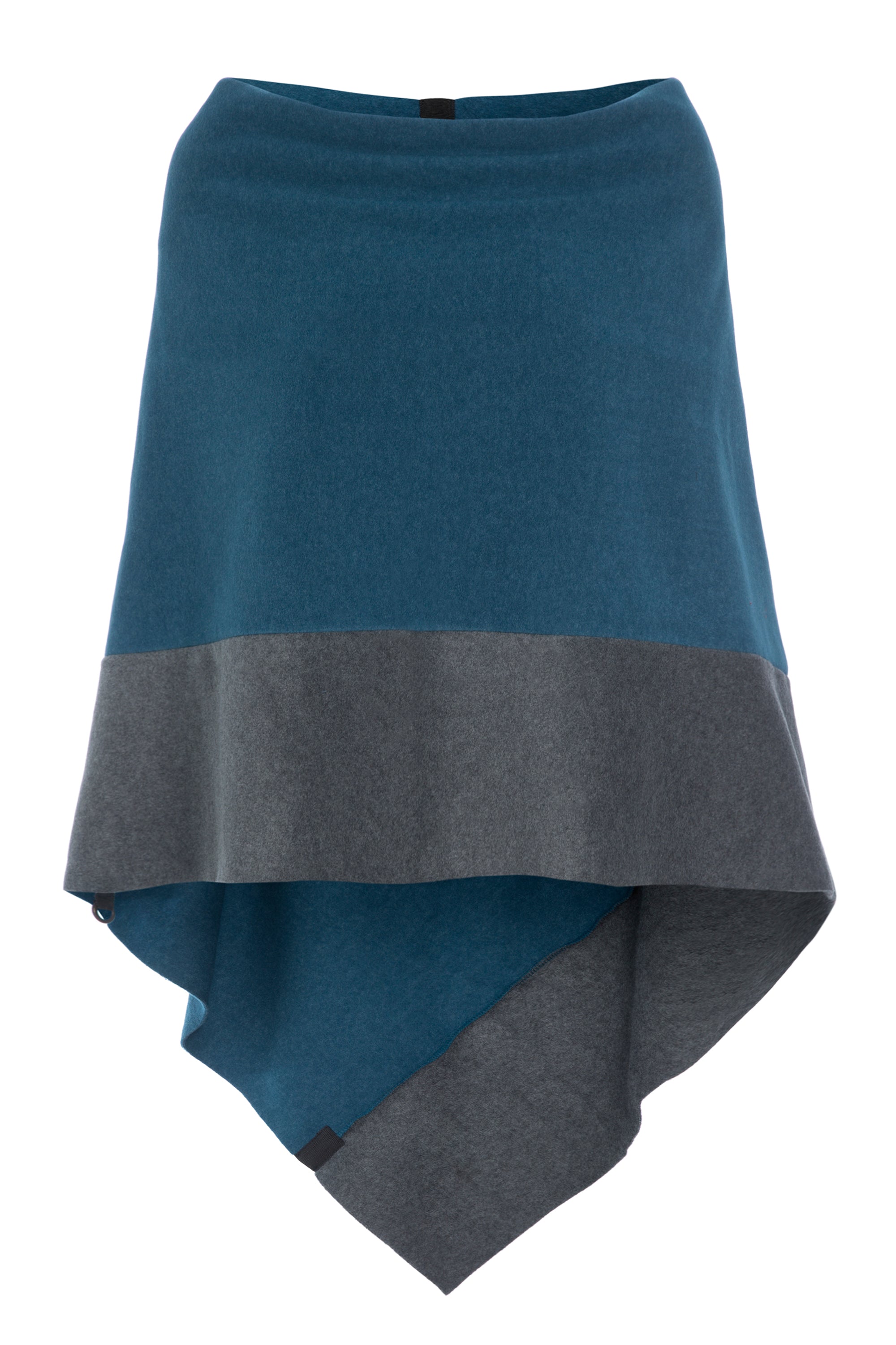 HENRIETTE STEFFENSEN COPENHAGEN PONCHO 2 FARVET - 4068 PONCHOS PETROL/GREY 508