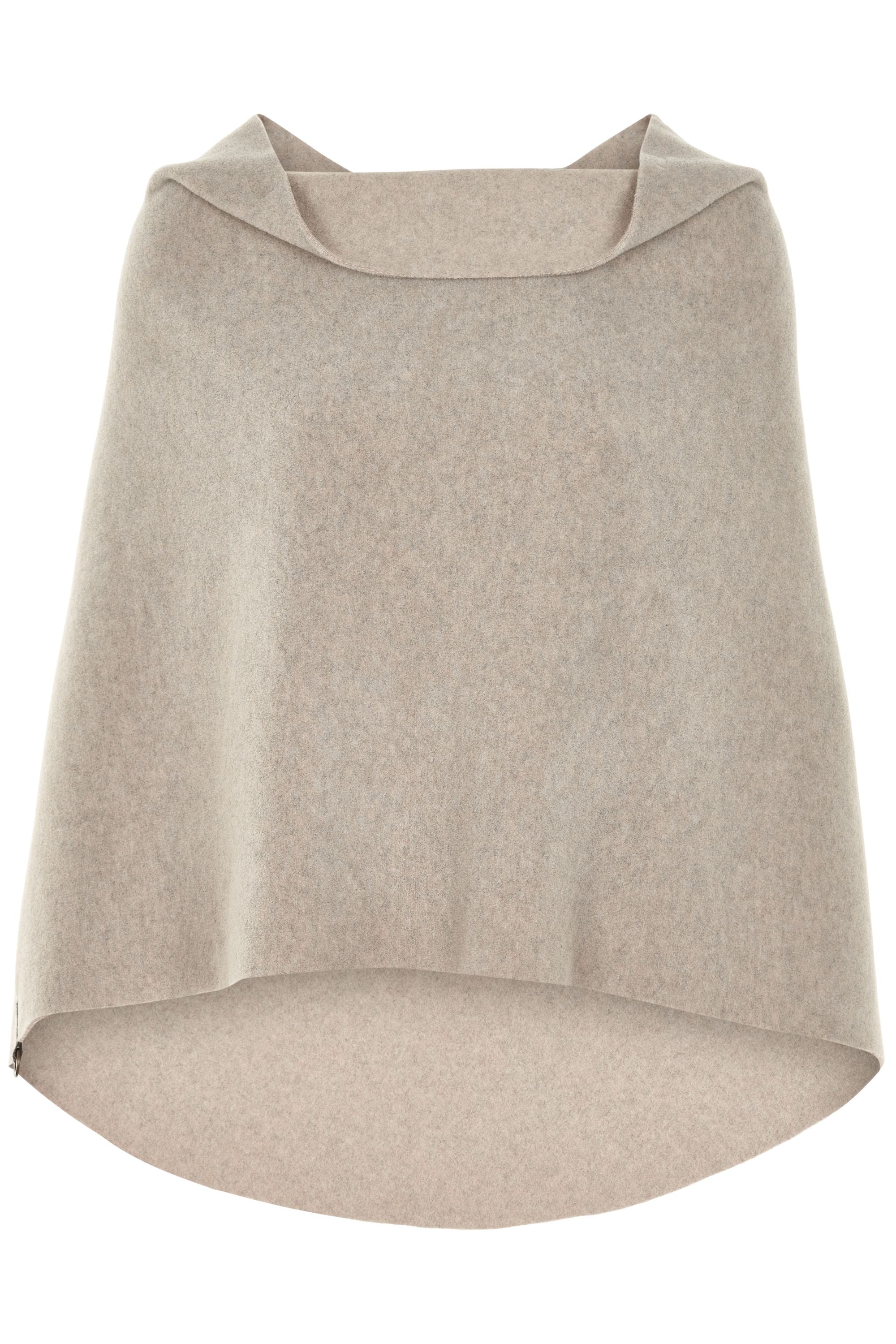 HENRIETTE STEFFENSEN COPENHAGEN PONCHO MED RUND BUNDKANT - 4062 PONCHOS SAND 805
