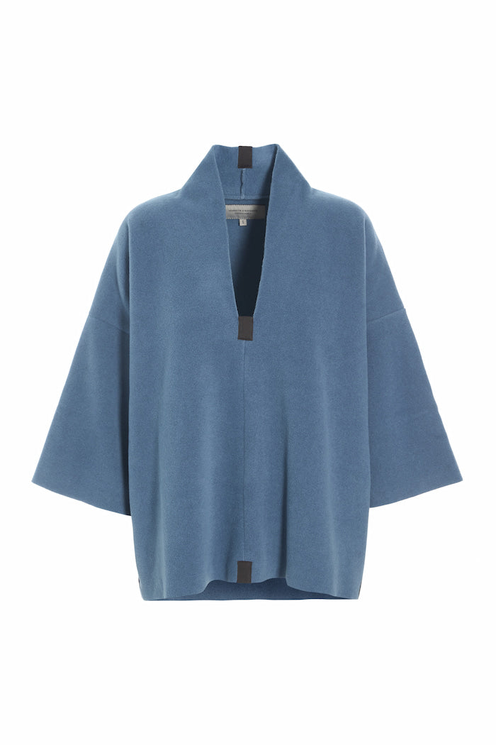 HENRIETTE STEFFENSEN COPENHAGEN PULLOVER - 1363 BLUSER DUSTY BLUE 794