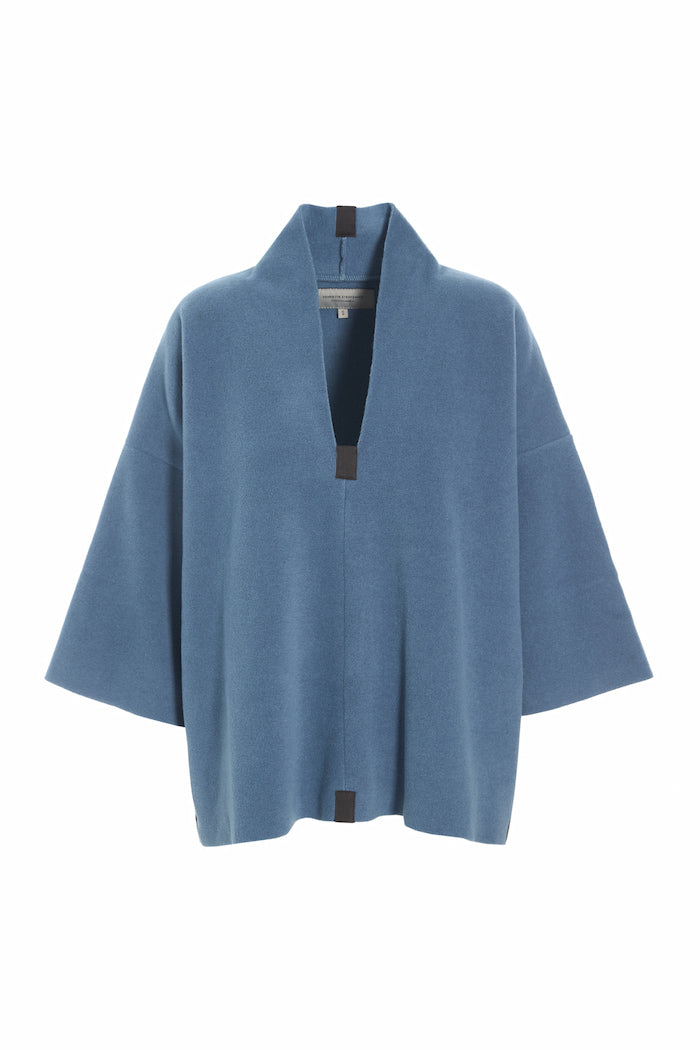 HENRIETTE STEFFENSEN COPENHAGEN PULLOVER - 1363 BLUSER DUSTY BLUE 794