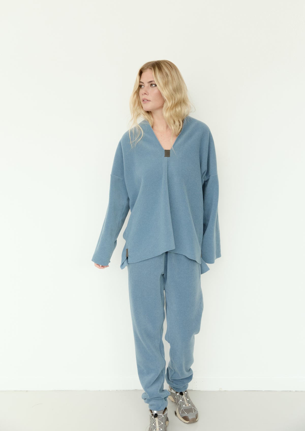 HENRIETTE STEFFENSEN COPENHAGEN PULLOVER - 1370 BLUSER DUSTY BLUE 794