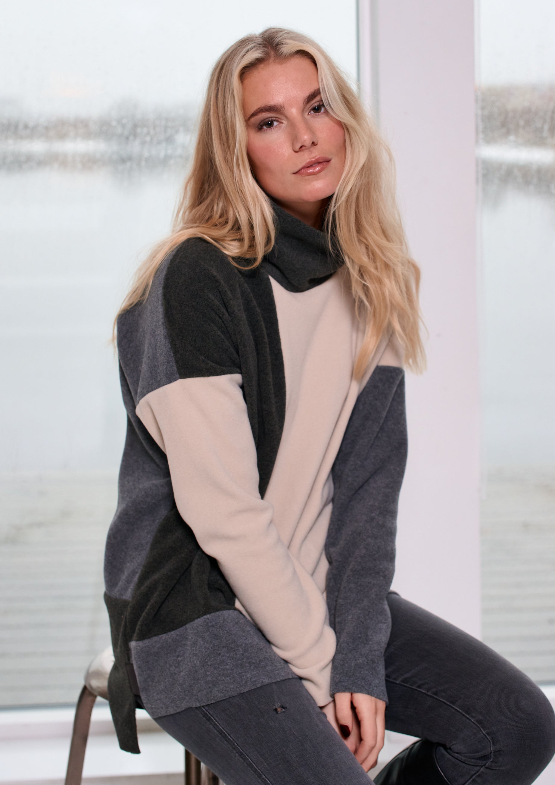 HENRIETTE STEFFENSEN COPENHAGEN PULLOVER PATCH - 1380 BLUSER FORREST/GREY/KIT 116