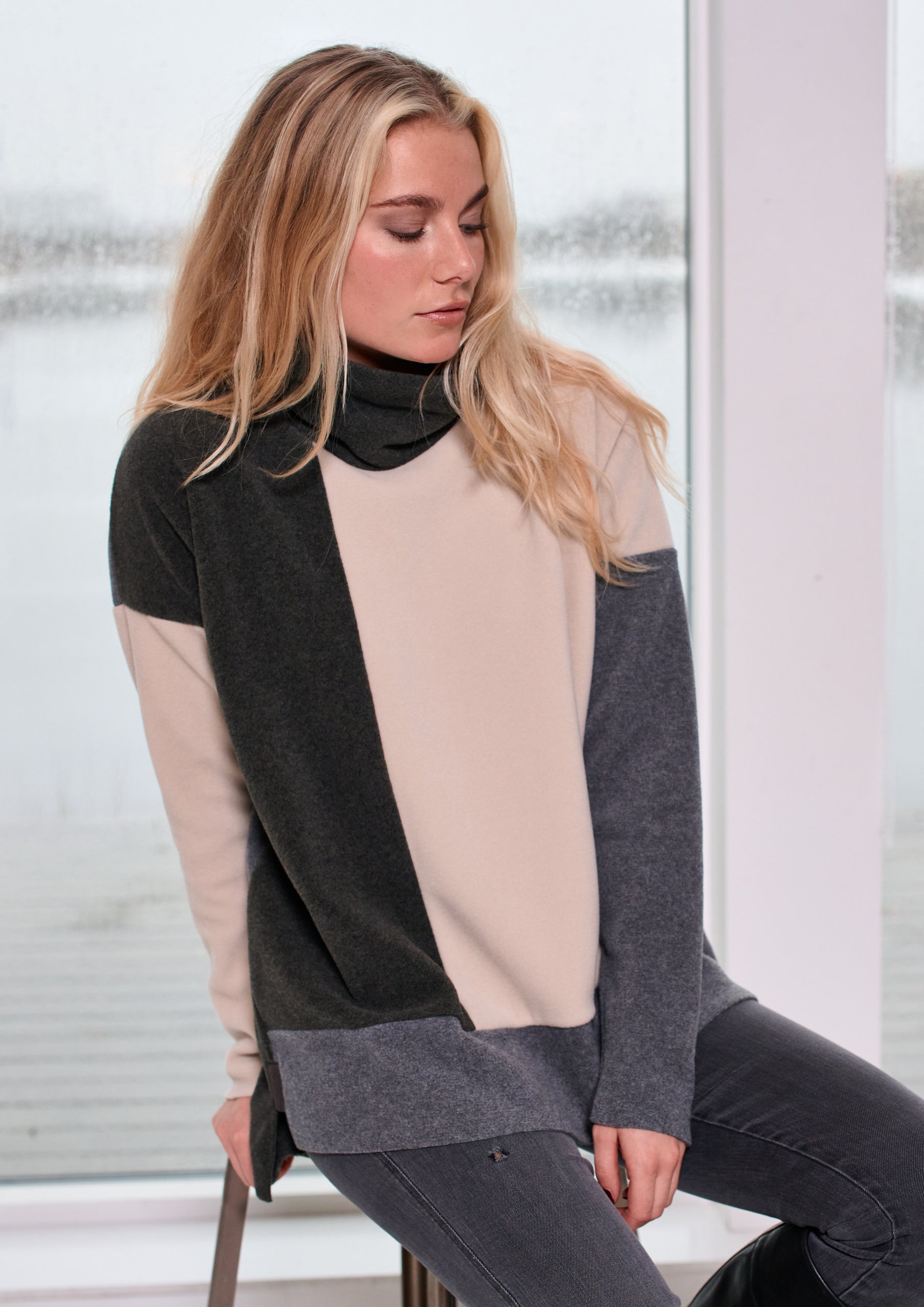 HENRIETTE STEFFENSEN COPENHAGEN PULLOVER PATCH - 1380 BLUSER FORREST/GREY/KIT 116