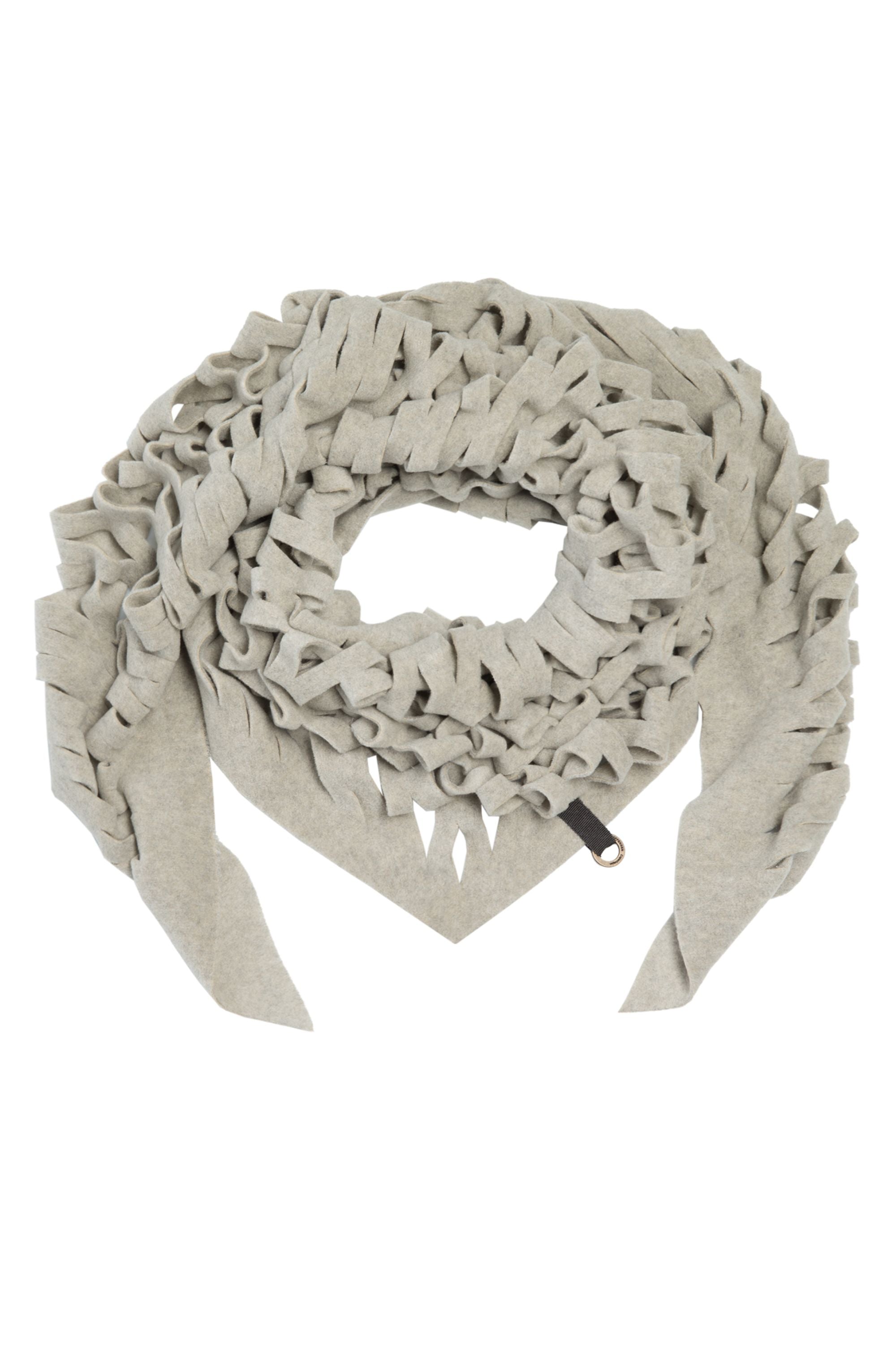 HENRIETTE STEFFENSEN COPENHAGEN SJAL MED SPECIAL KLIPPE EFFEKT - 4064 SCARFS SAND 805
