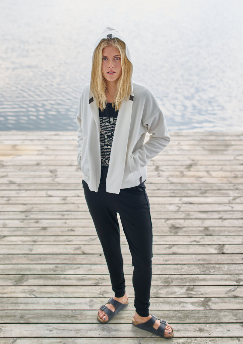 HENRIETTE STEFFENSEN COPENHAGEN SPORTY CARDIGAN - 7158 CARDIGANS OFF WHITE 802