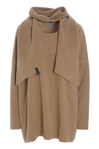 SWEATER MED TØRKLÆDE - 1338 - CAMEL