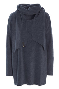 SWEATER MED TØRKLÆDE - 1338 - DEEP BLUE