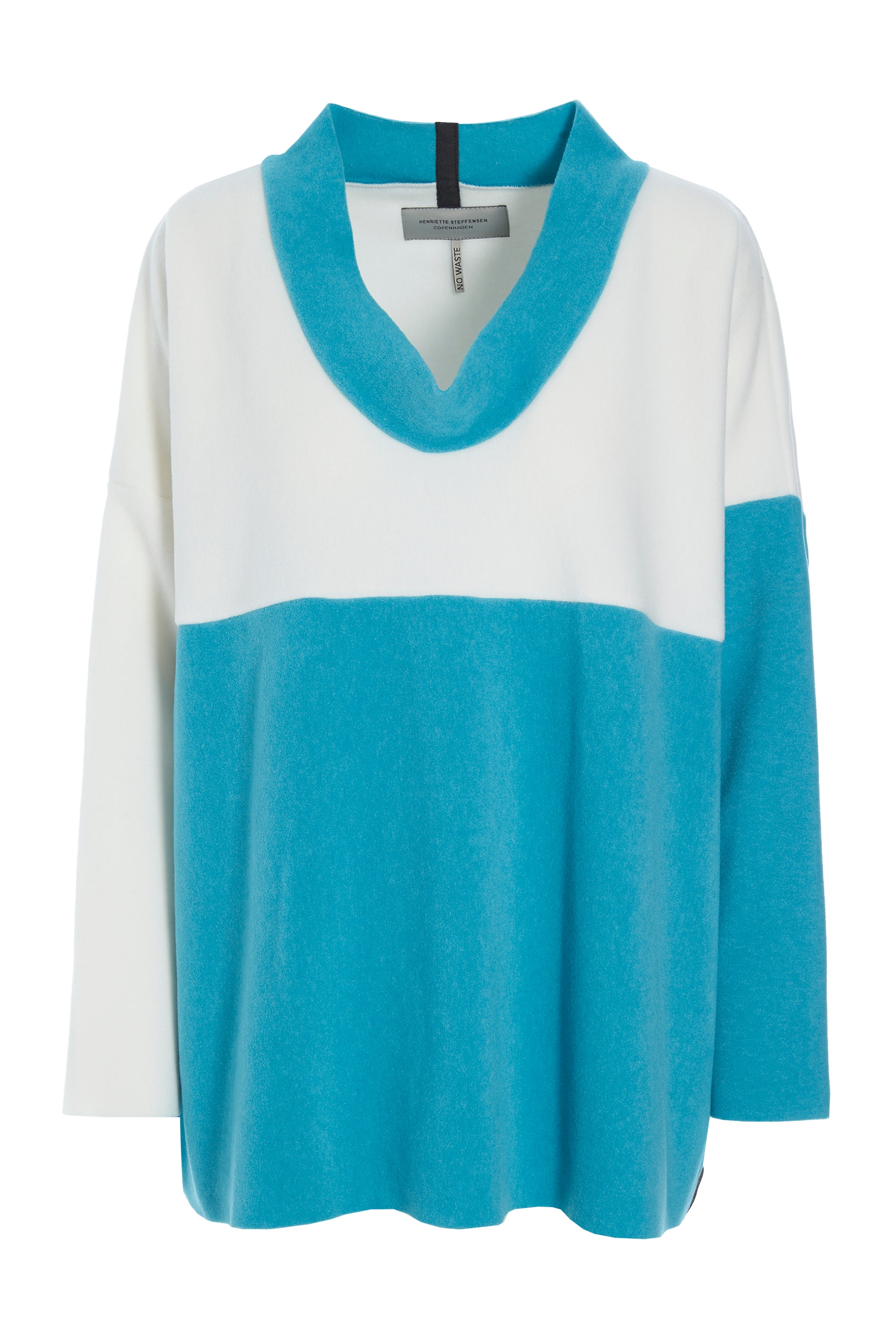 HENRIETTE STEFFENSEN COPENHAGEN SWEATER NO WASTE - 1351 SWEATERS fleece LAGOON/OFF WHITE 445