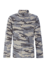 Sweater i print med høj hals - 1003 - CAMOUFLAGE