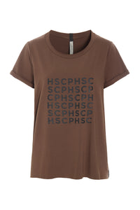 T-SHIRT LOGO PRINT - 96107 - CHOCOLATE