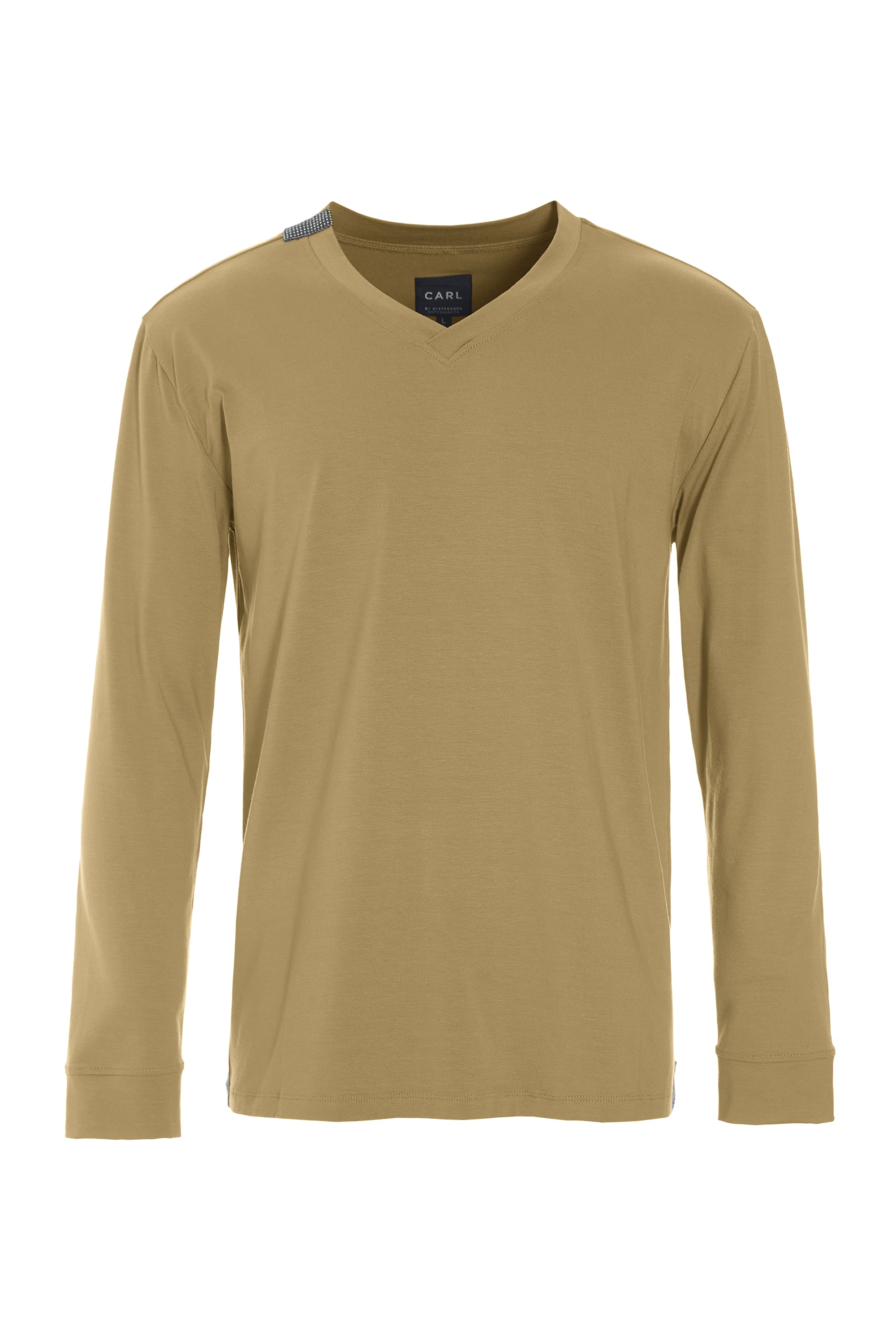 CARL BY STEFFENSEN COPENHAGEN T-SHIRT MED V-HALS LANGÆRMET - 1021C T-SHIRTS OLIVE 655
