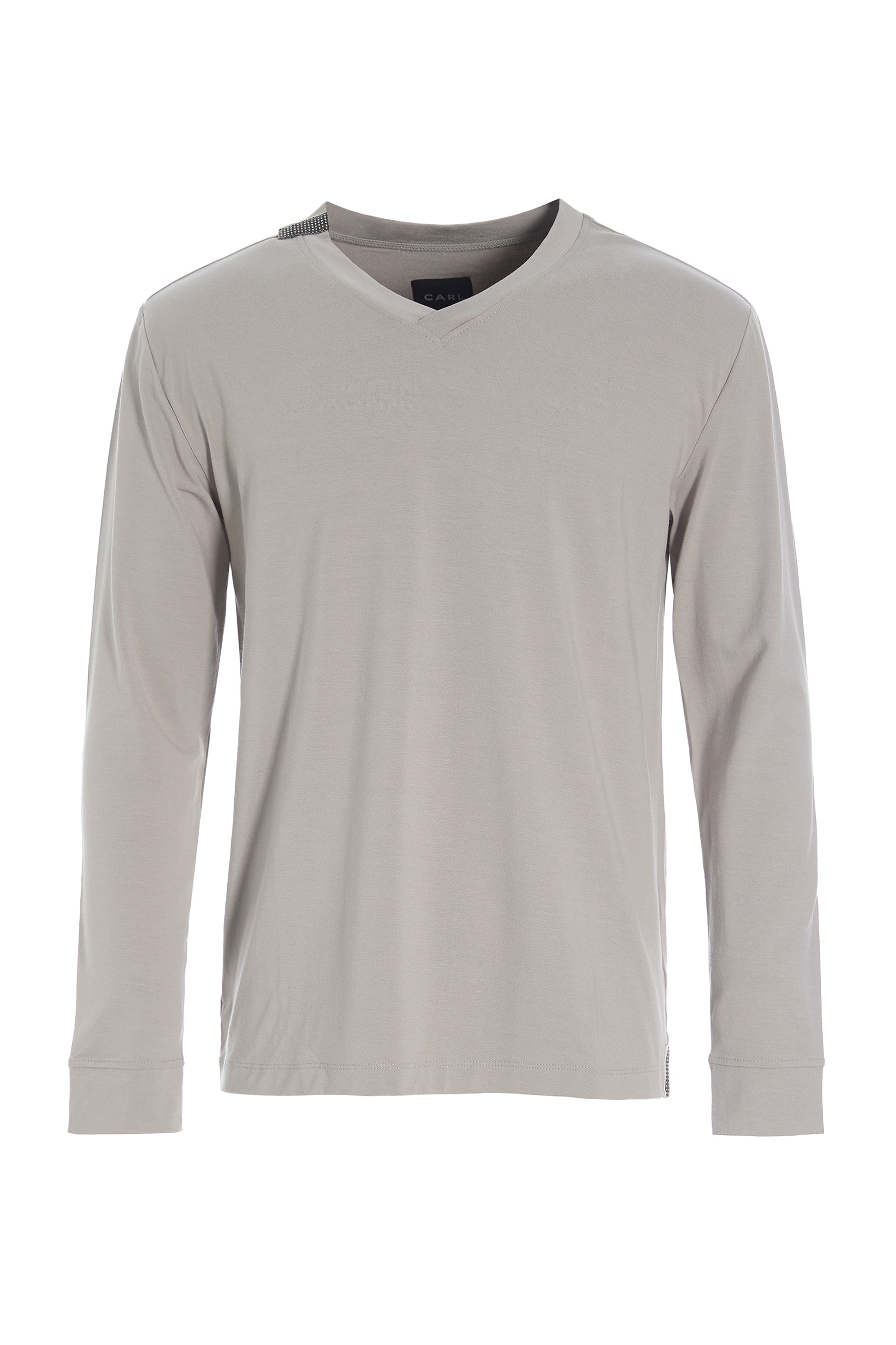 CARL BY STEFFENSEN COPENHAGEN T-SHIRT MED V-HALS LANGÆRMET - 1021C T-SHIRTS SAND 805