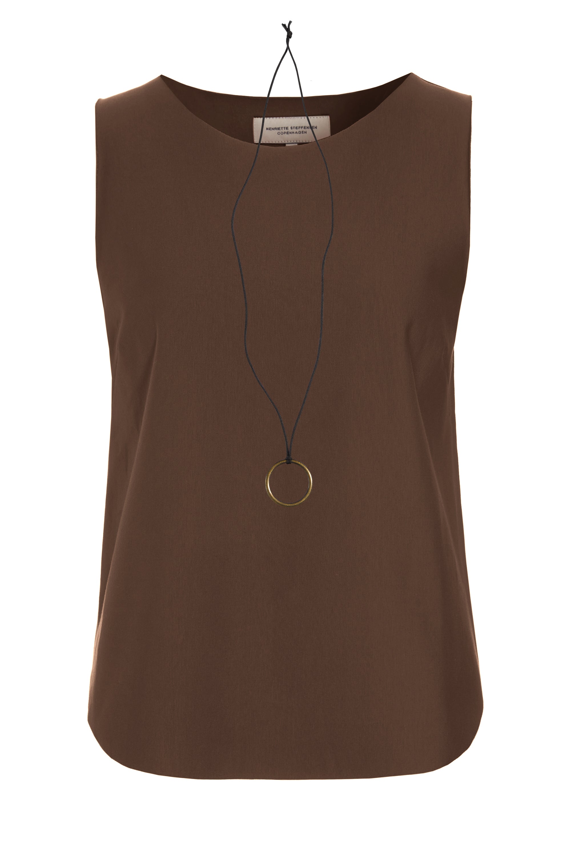 HENRIETTE STEFFENSEN COPENHAGEN TANK TOP - 71018 BLUSER CHOCOLATE 844