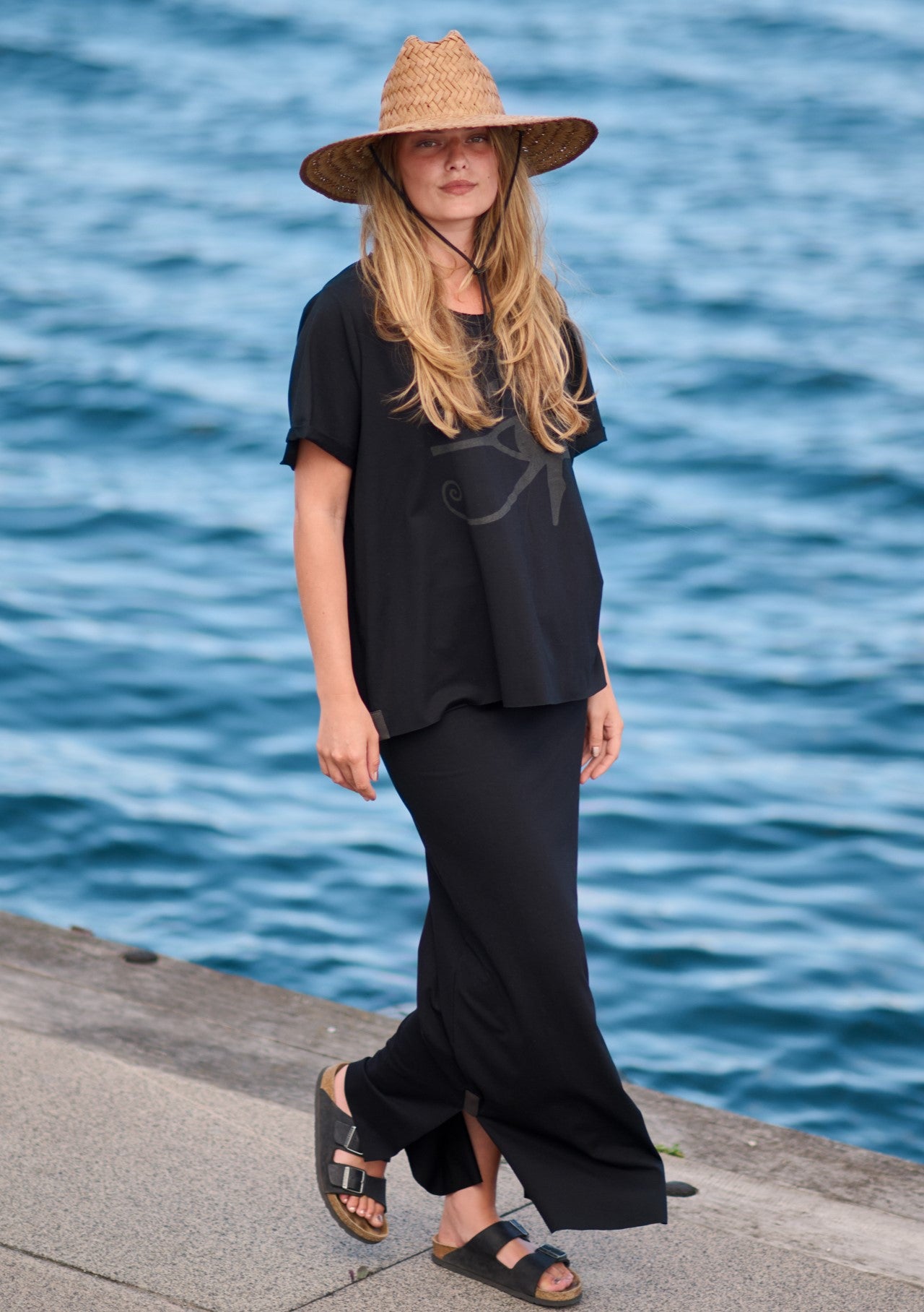 HENRIETTE STEFFENSEN COPENHAGEN TEE EYE PRINT - 96086 T-SHIRTS BLACK 900