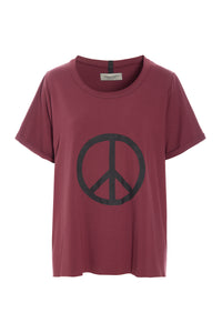 TEE PEACE PRINT - 96066 - BORDEAUX