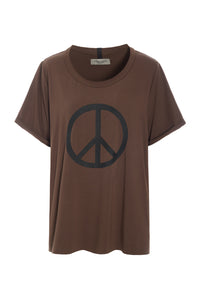 TEE PEACE PRINT - 96066 - CHOCOLATE