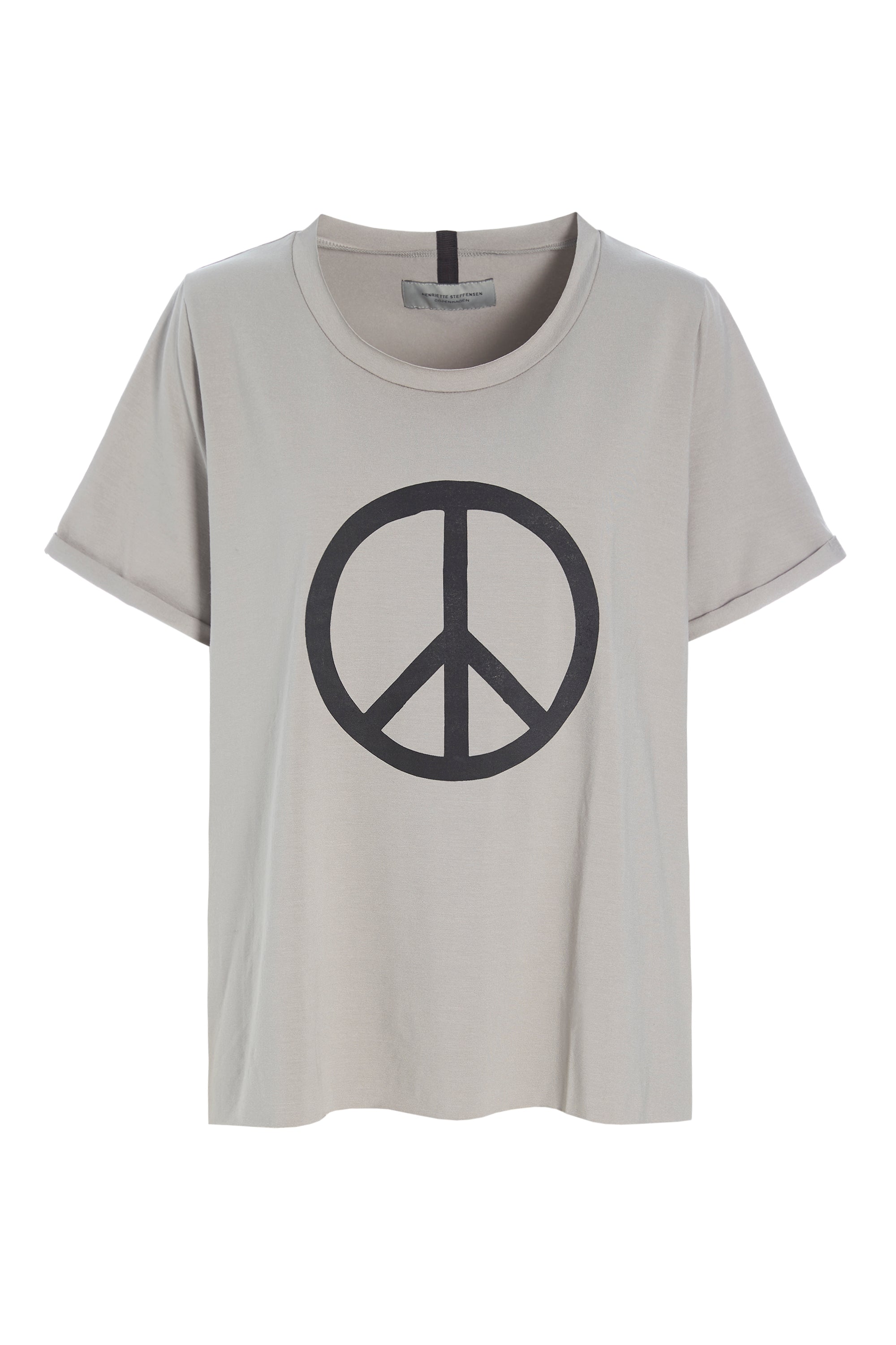 HENRIETTE STEFFENSEN COPENHAGEN TEE PEACE PRINT - 96066 T-SHIRTS SAND 805