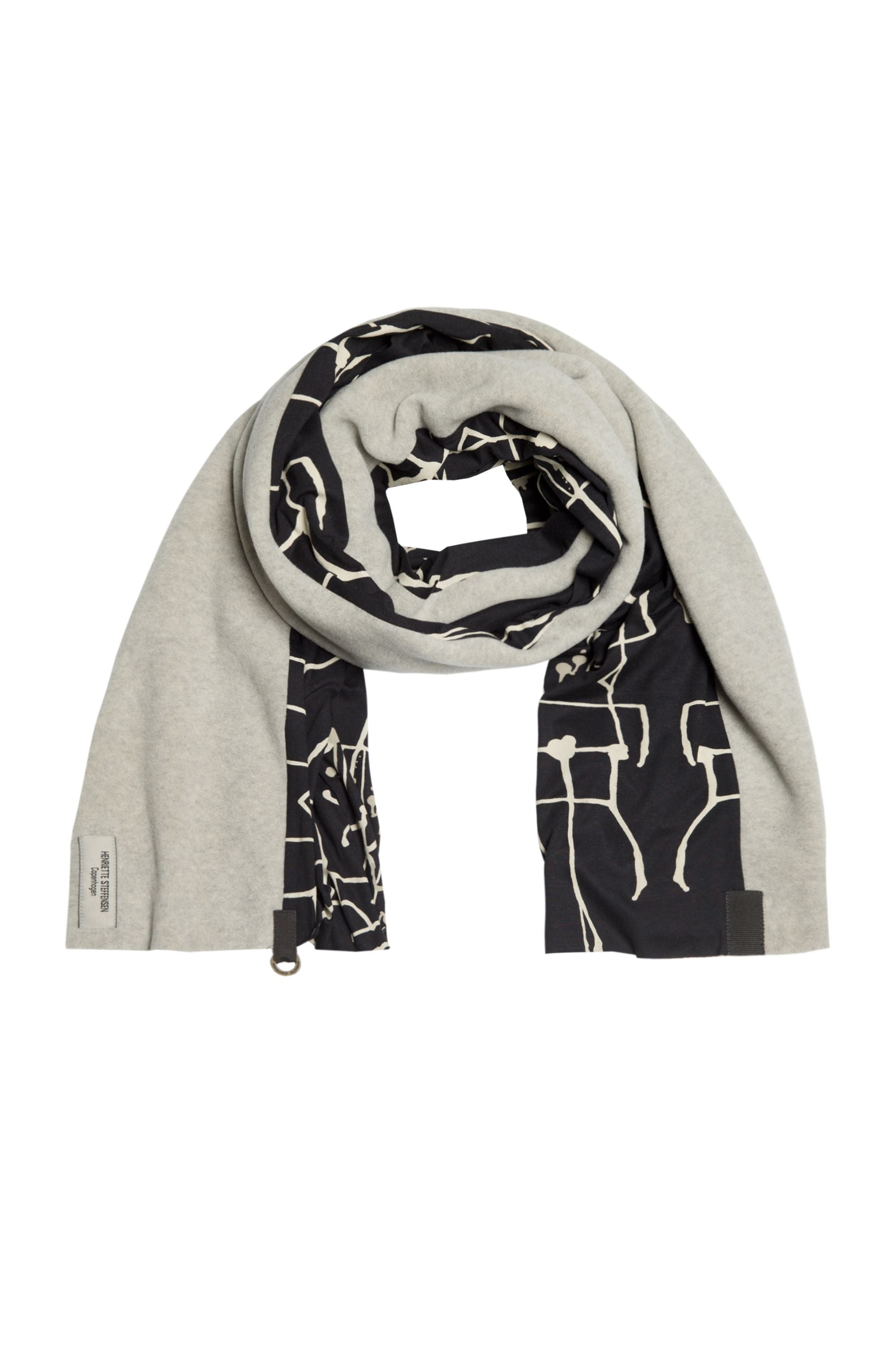 HENRIETTE STEFFENSEN COPENHAGEN TØKLÆDE MIX - 4067 SCARFS SAND/ART PRINT BLACK 806