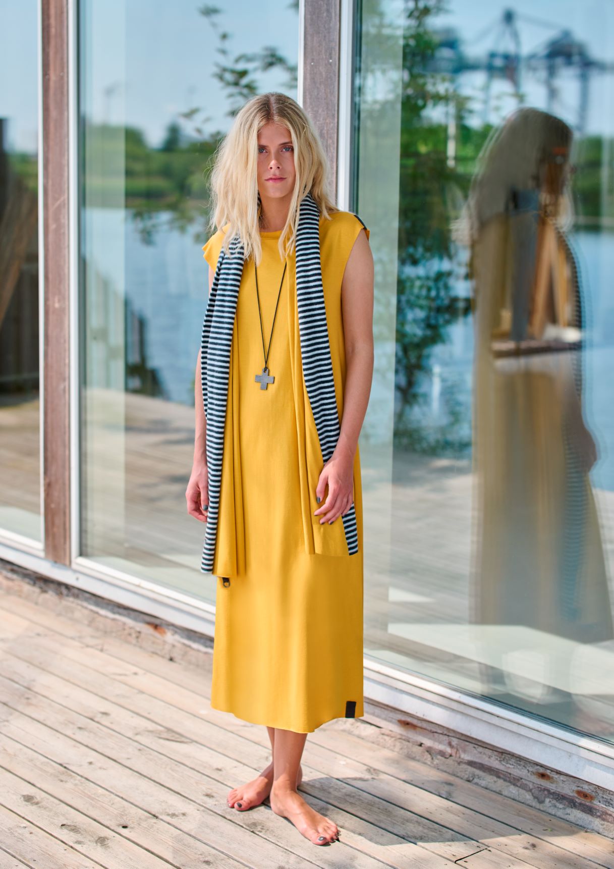 HENRIETTE STEFFENSEN COPENHAGEN TØKLÆDE MIX - 4067 SCARFS STRIPES/SAFRAN 683