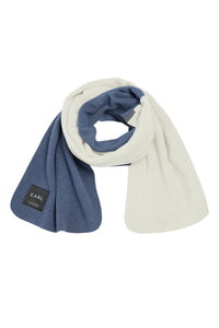 TØRKLÆDE I BLØD FLEECE - 1004C - BLUE/OFF WHITE