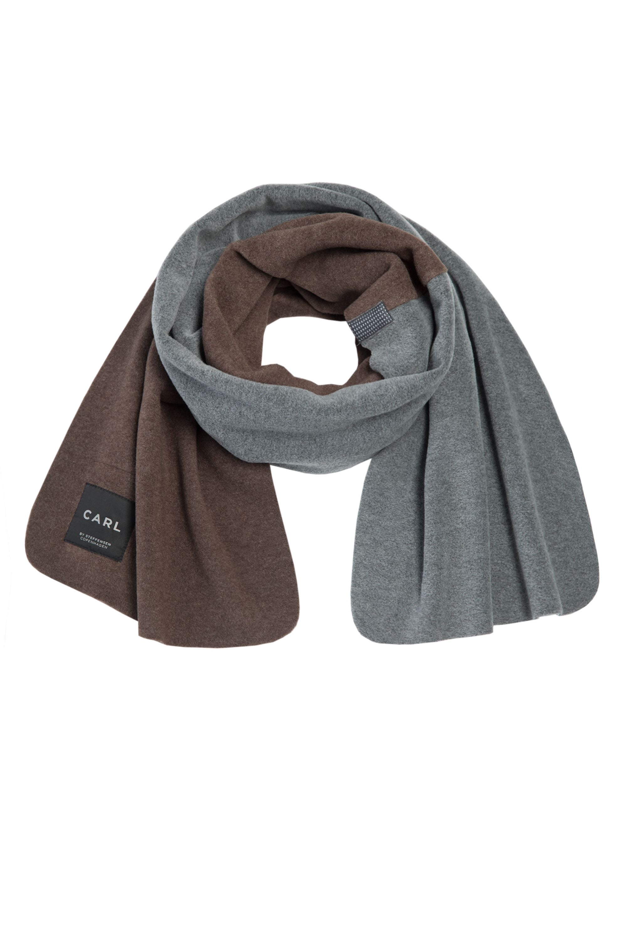 CARL BY STEFFENSEN COPENHAGEN TØRKLÆDE I BLØD FLEECE - 1004C SCARFS BROWN/GREY 301