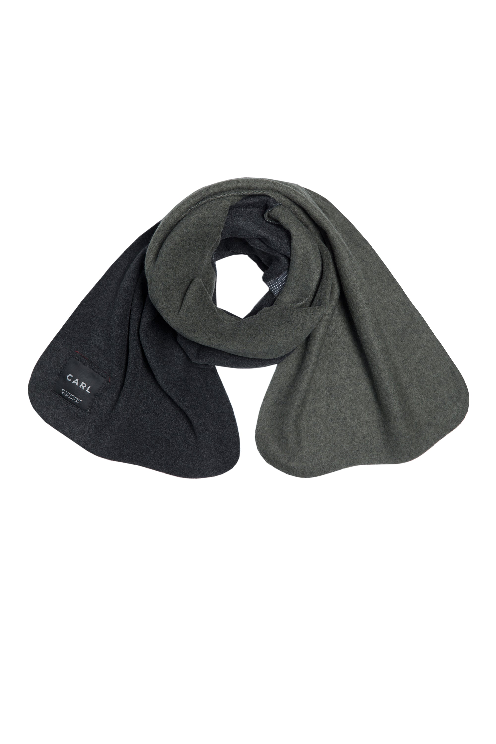 CARL BY STEFFENSEN COPENHAGEN TØRKLÆDE I BLØD FLEECE - 1004C SCARFS SOFTBLACK/FORREST 921