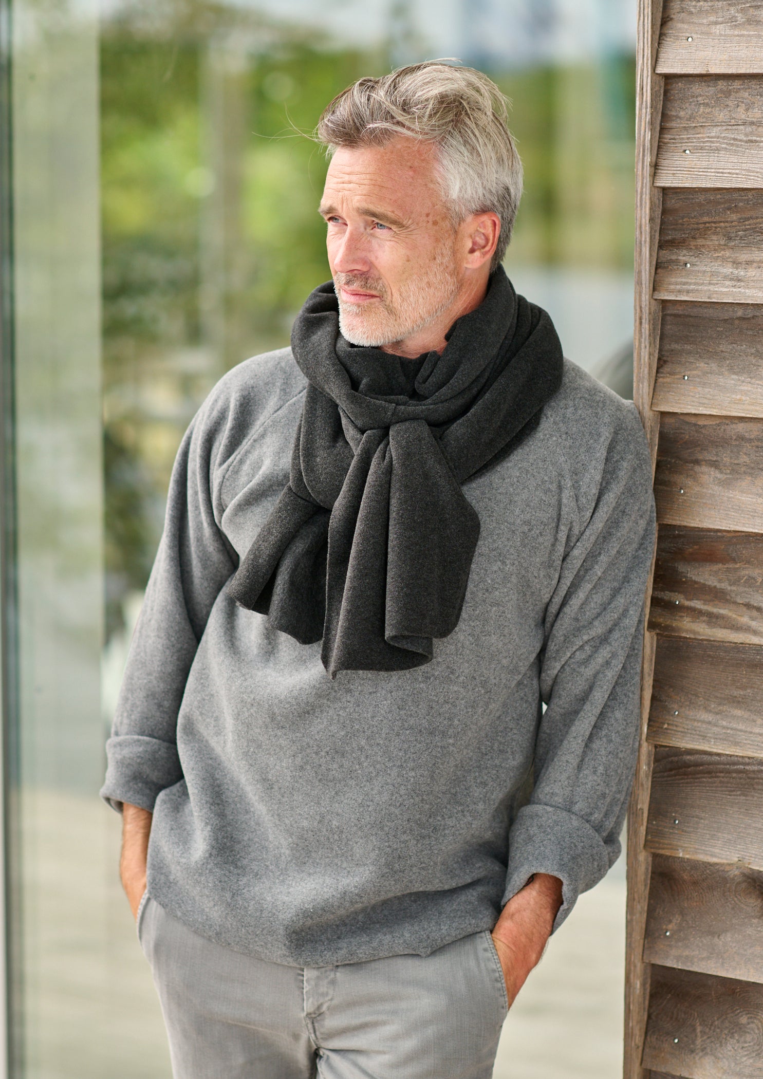 CARL BY STEFFENSEN COPENHAGEN TØRKLÆDE I BLØD FLEECE - 1004C SCARFS SOFT BLACK 914