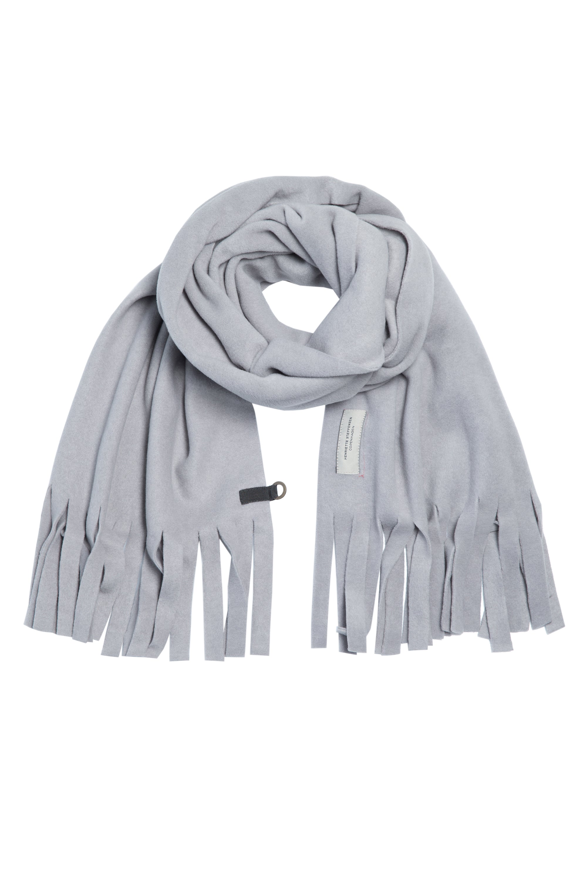 HENRIETTE STEFFENSEN COPENHAGEN TØRKLÆDE MED FRYNSER - 4077 SCARFS GREY BLUE 506
