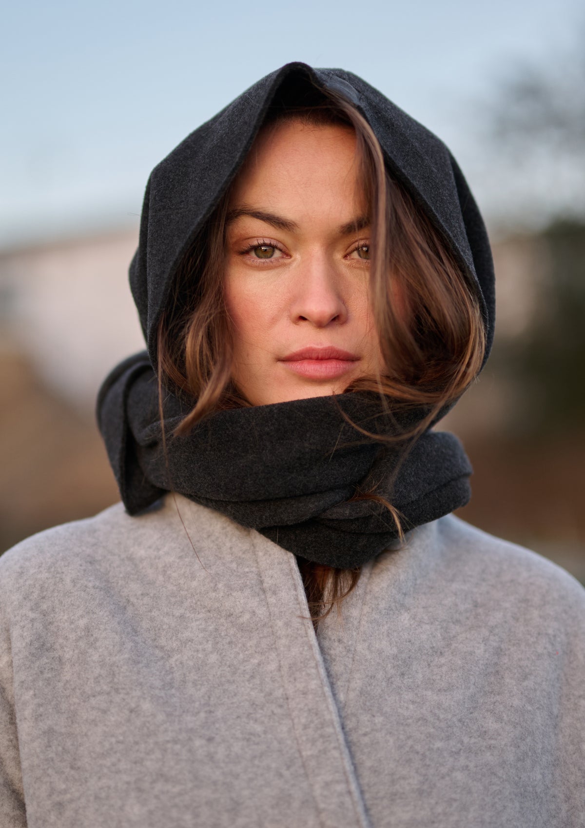 HENRIETTE STEFFENSEN COPENHAGEN TØRKLÆDE MED HUE - 4127 SCARFS SOFT BLACK 914