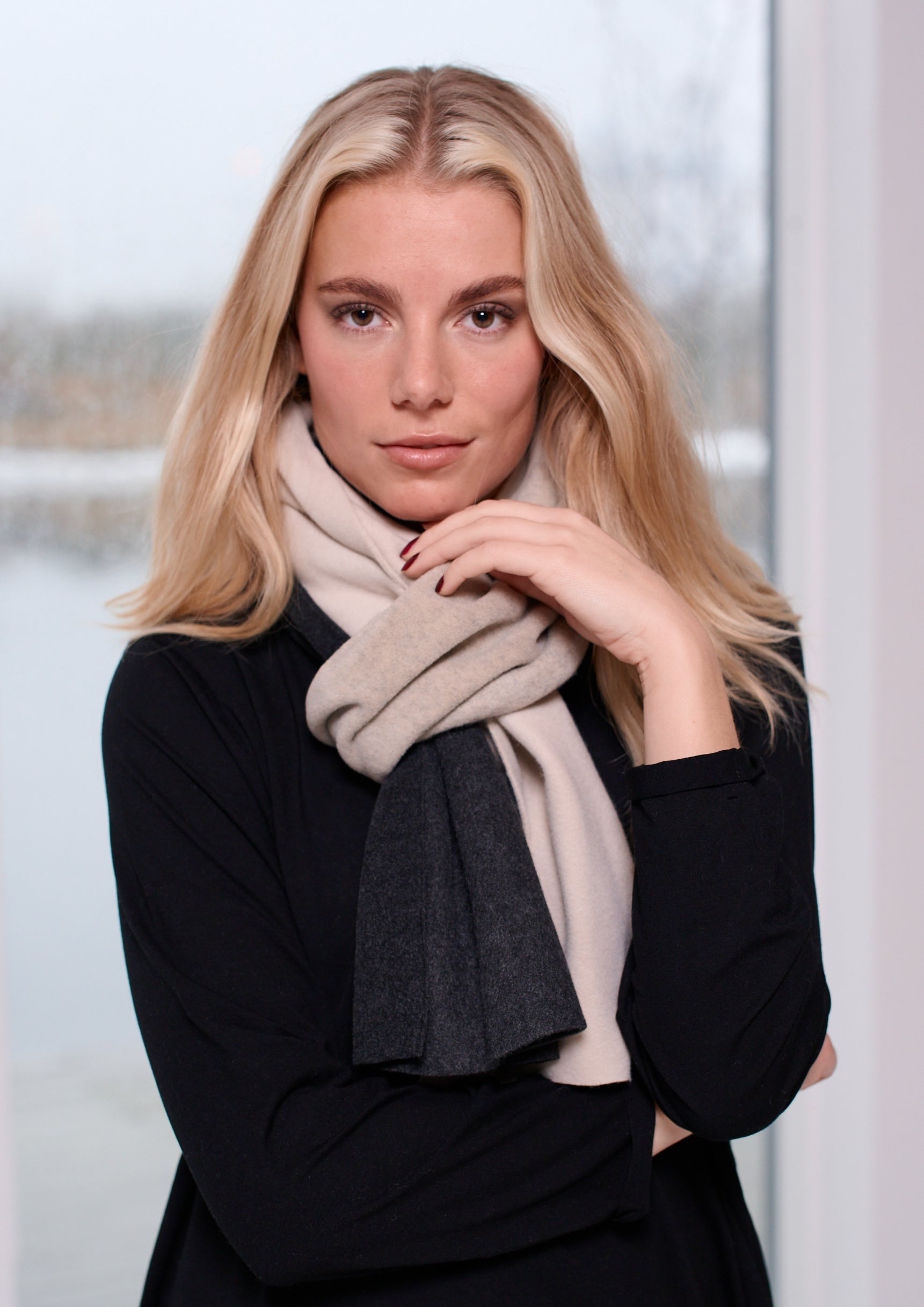 HENRIETTE STEFFENSEN COPENHAGEN TØRKLÆDE PATCH - 4094 SCARFS SOFT BLACK/SAND/KIT 117