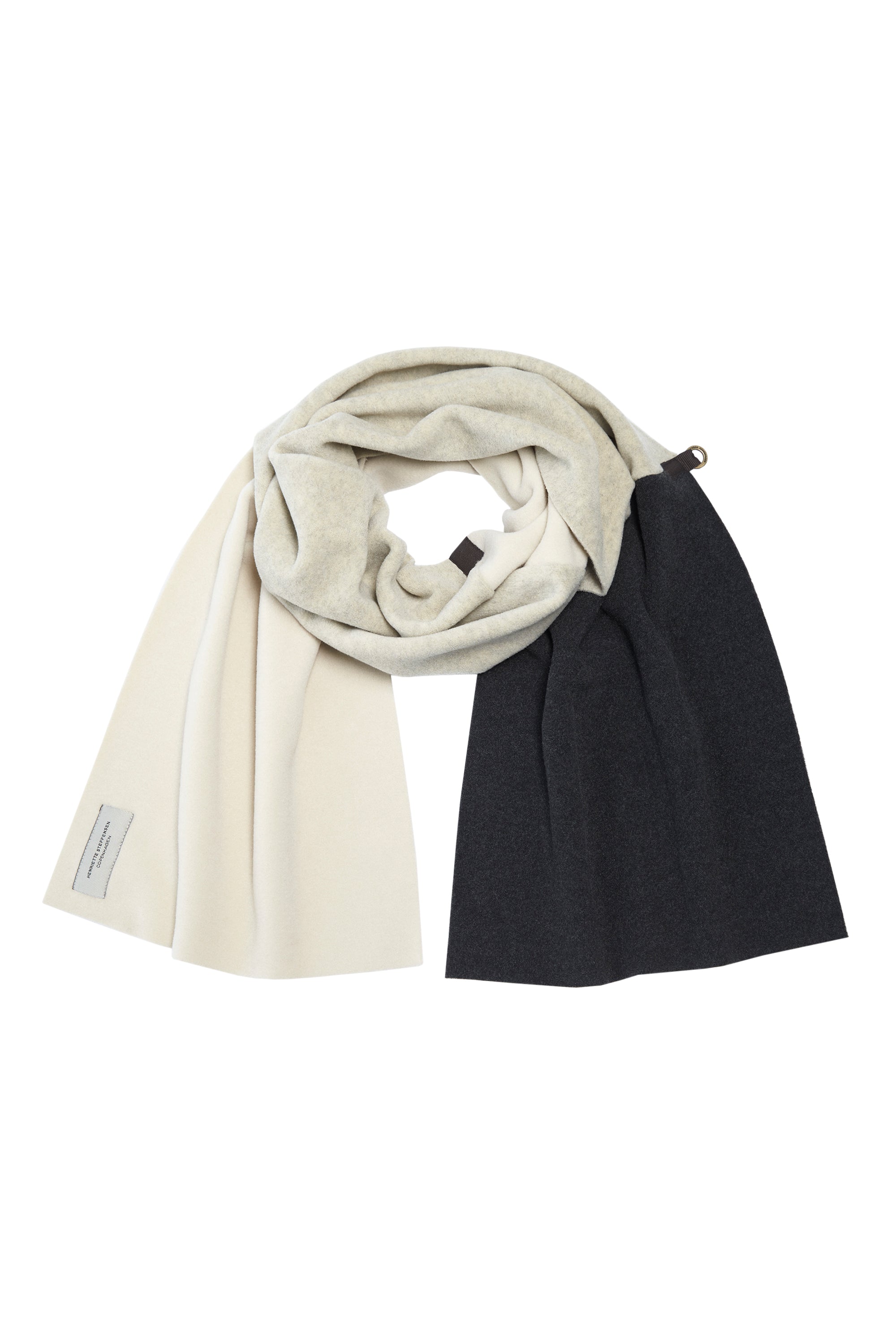 HENRIETTE STEFFENSEN COPENHAGEN TØRKLÆDE PATCH - 4094 SCARFS SOFT BLACK/SAND/KIT 117