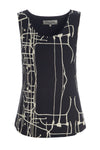 YOGA TOP - 96041 - ART PRINT BLACK