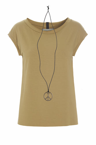 HENRIETTE STEFFENSEN COPENHAGEN TOP M/ HALSKÆDE - 96080 T-SHIRTS OLIVE 655