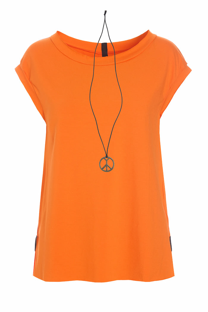 HENRIETTE STEFFENSEN COPENHAGEN TOP M/ HALSKÆDE - 96080 T-SHIRTS ORANGE 773