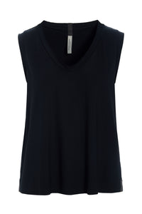 TOP V-HALS - 96102 - BLACK
