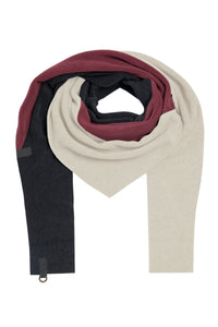 TREKANTET HALSTØRKLÆDE NO WASTE - 4078NW - BORDEAUX/KIT/SOFT BLACK