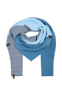 TREKANTET HALSTØRKLÆDE NO WASTE - 4078NW - DUSTY BLUE/BABY/BLUE STRIPE