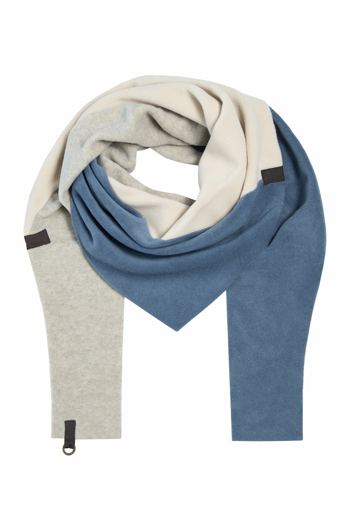 HENRIETTE STEFFENSEN COPENHAGEN TREKANTET HALSTØRKLÆDE NO WASTE - 4078NW SCARFS DUSTY BLUE/KIT/SAND 732