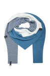 TREKANTET HALSTØRKLÆDE NO WASTE - 4078NW - DUSTY BLUE/OW/BLUE STRIPE