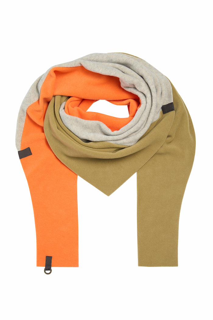 HENRIETTE STEFFENSEN COPENHAGEN TREKANTET HALSTØRKLÆDE NO WASTE - 4078NW SCARFS OLIVE/SAND/ORANGE 462