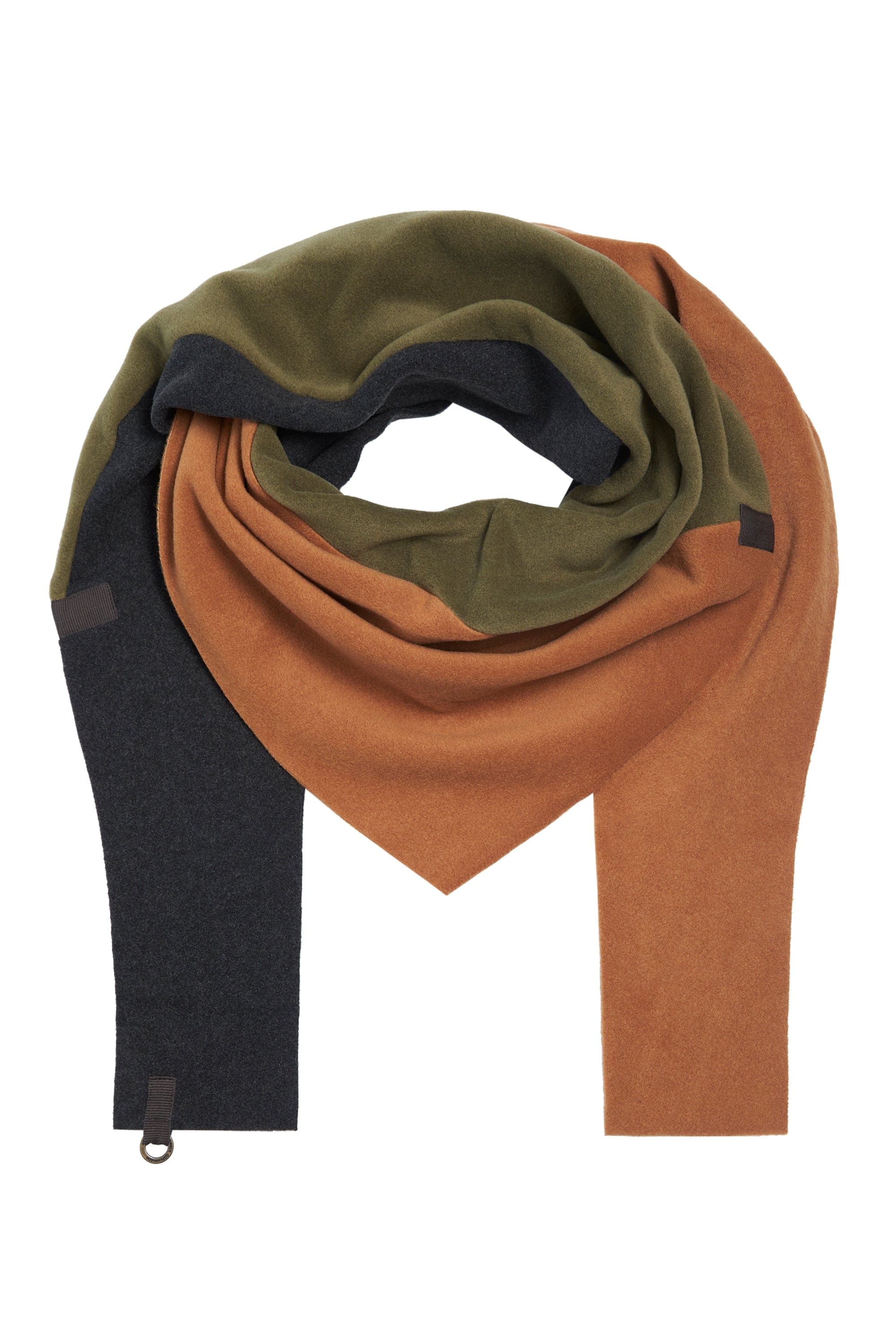 HENRIETTE STEFFENSEN COPENHAGEN TREKANTET HALSTØRKLÆDE NO WASTE - 4078NW SCARFS RUST/SOFT BLACK/MOSS 689