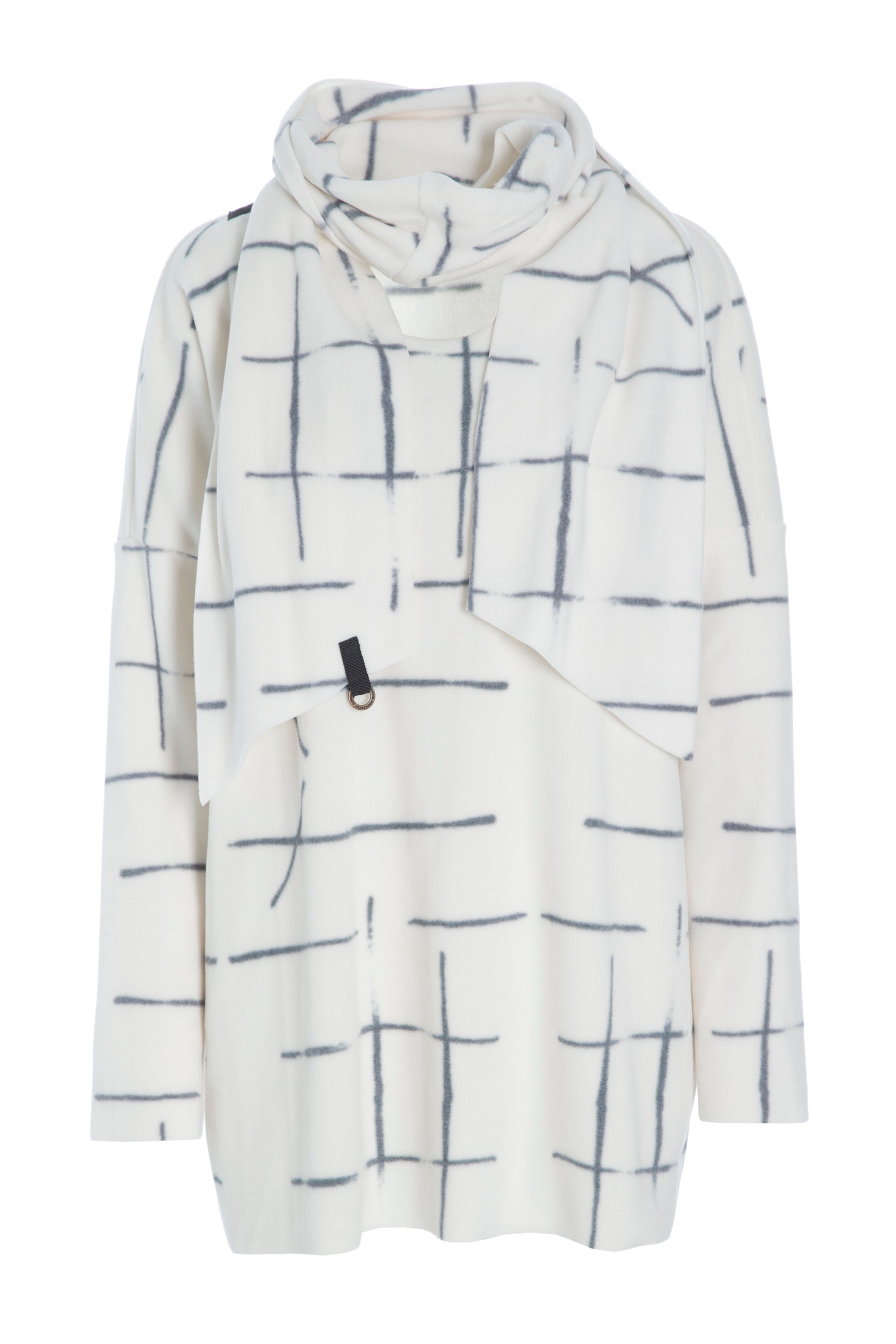 HENRIETTE STEFFENSEN COPENHAGEN TRØJE MED HALSTØRKLÆDE - 1338P SWEATERS fleece CHECK PRINT 112