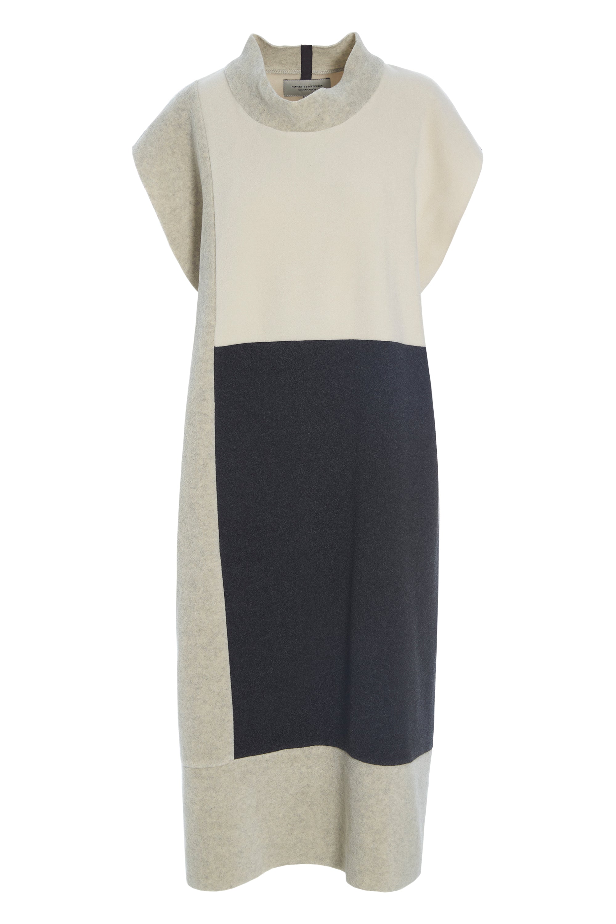 HENRIETTE STEFFENSEN COPENHAGEN TUNIKA ÆRMELØS PATCH - 3241 TUNICS SOFT BLACK/SAND/KIT 117